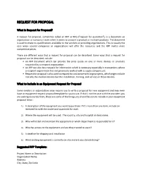 Request for Proposal