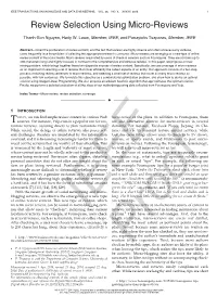 Review Selection Using Micro-Reviews