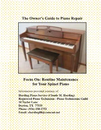 Routine Maintenance for Your Spinet Piano