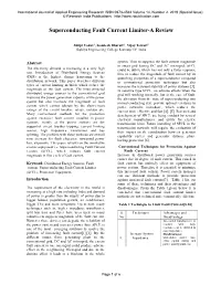 Superconducting Fault Current Limiter-A Review