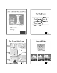 Why Clouds Form?