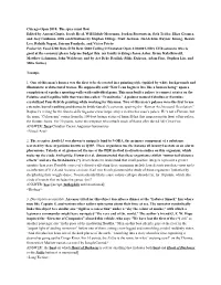Chicago Open 2018: the Spice Must Flow Edited by Auroni Gupta, Jacob