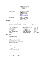 Curriculum Vitae for Chris Magee