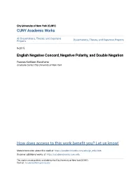 English Negative Concord, Negative Polarity, and Double Negation