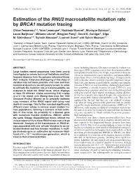 Estimation of the RNU2 Macrosatellite Mutation Rate by BRCA1 Mutation