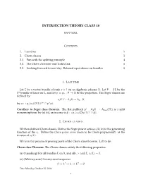 Intersection Theory Class 10