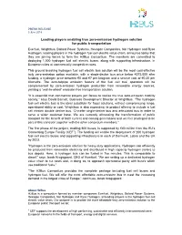 Leading Players Enabling True Zero-Emission Hydrogen Solution For