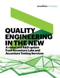 Quality Engineering in The