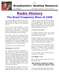 Radio History the Great Frequency Move of 1928