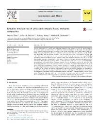 Reaction Mechanisms of Potassium Oxysalts Based Energetic Composites