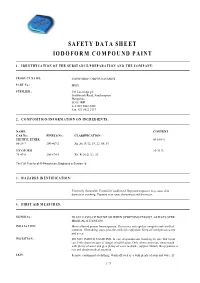 Safety Data Sheet Iodoform Compound Paint