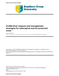 SCUBA-Diver Impacts and Management Strategies for Subtropical Marine Protected Areas