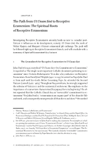 The Path from Ut Unum Sintto Receptive Ecumenism
