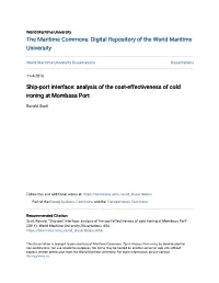 Analysis of the Cost-Effectiveness of Cold Ironing at Mombasa Port