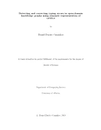 Detecting and Correcting Typing Errors in Open-Domain Knowledge Graphs Using Semantic Representation of Entities