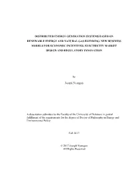 Distributed Energy Generation