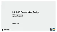 CSS Responsive Design Web Engineering 188.951 2VU SS20