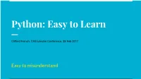 Python: Easy to Learn