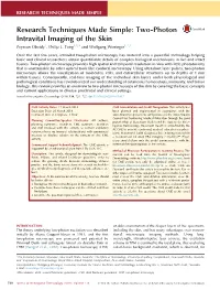 Research Techniques Made Simple: Two-Photon Intravital Imaging of the Skin Peyman Obeidy1, Philip L