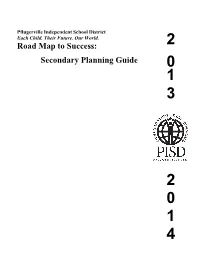 Road Map to Success: Secondary Planning Guide Table of Contents