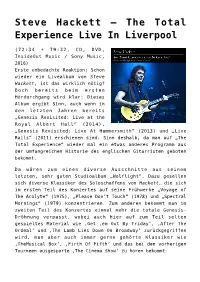 Steve Hackett – the Total Experience Live in Liverpool