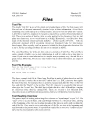 Text File Text File Example Text Reading Overview