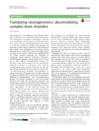 Translating Neurogenomics: Deconvoluting Complex Brain Disorders Rabia Begum