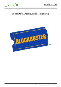 Blockbuster LLC Quiz: Questions and Answers