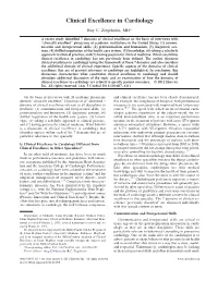 Clinical Excellence in Cardiology