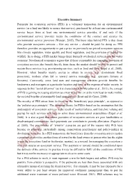Executive Summary Payments for Ecosystem Services (PES)