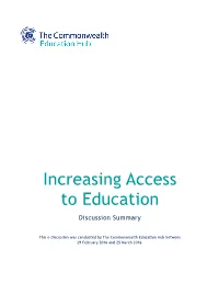 Increasing Access to Education Discussion Summary