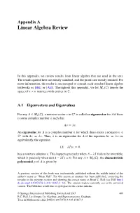 Linear Algebra Review