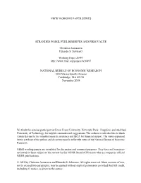 Nber Working Paper Series Stranded Fossil Fuel