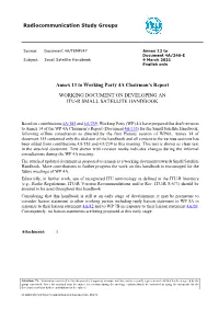 Working Document on Developing an ITU-R Small Satellite HB WP 4A