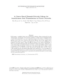 A Cluster-Based Transmit Diversity Scheme for Asynchronous Joint Transmissions in Private Networks