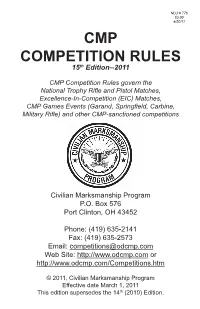 CMP COMPETITION RULES 15Th Edition--2011