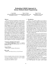 Evaluating a BASIC Approach to Sensor Network Node Programming