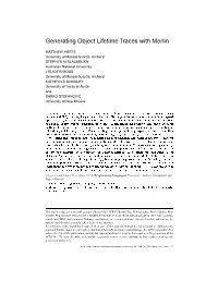 Generating Object Lifetime Traces with Merlin