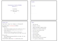 Introduction to Control (034040) Lecture No. 1