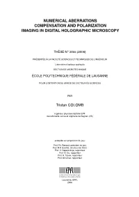 Numerical Aberrations Compensation and Polarization Imaging in Digital Holographic Microscopy