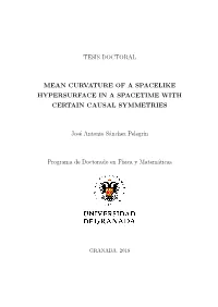 Tesis Doctoral Mean Curvature of a Spacelike