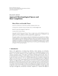 Approach Merotopological Spaces and Their Completion