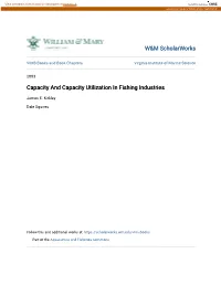 Capacity and Capacity Utilization in Fishing Industries