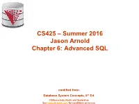 Embedded SQL N Functions and Procedural Constructs N Triggers