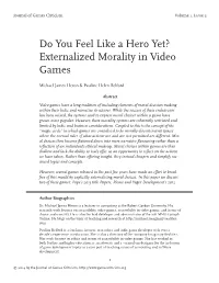 Externalized Morality in Video Games