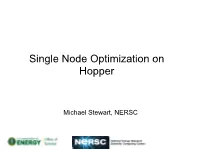 NUG Single Node Optimization Presentation