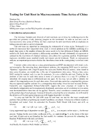 Testing for Unit Root in Macroeconomic Time Series of China