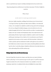 The Rise of Alphabetic Cuneiform Philip J. Boyes