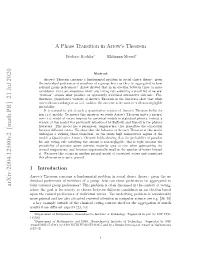 A Phase Transition in Arrow's Theorem