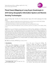 Flood Hazard Mapping at Long Xuyen Quadrangle in 2015 Using Geographic Information System and Remote Sensing Technologies